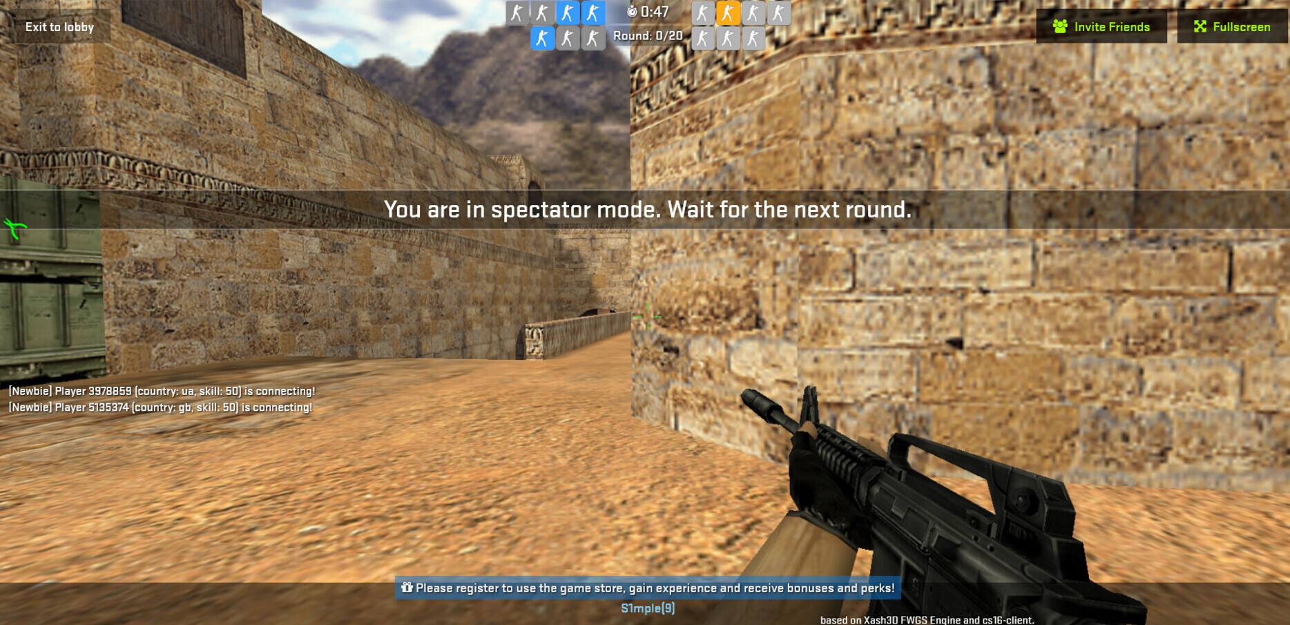 Counter Strike 1.6 in browser